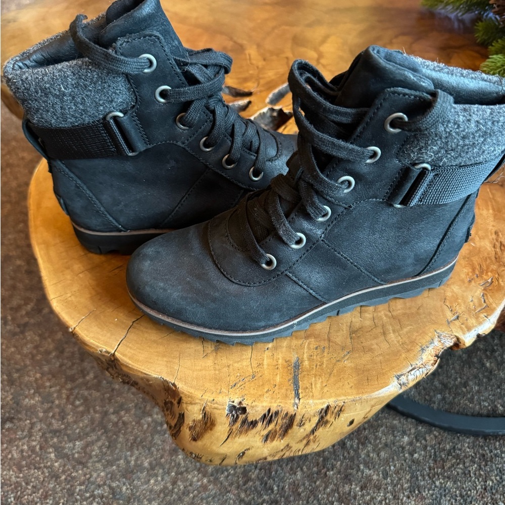 Black Lace-Up Ankle Boots